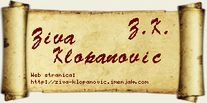 Živa Klopanović vizit kartica